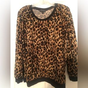 Forever 21 leopard sweater with stud detail